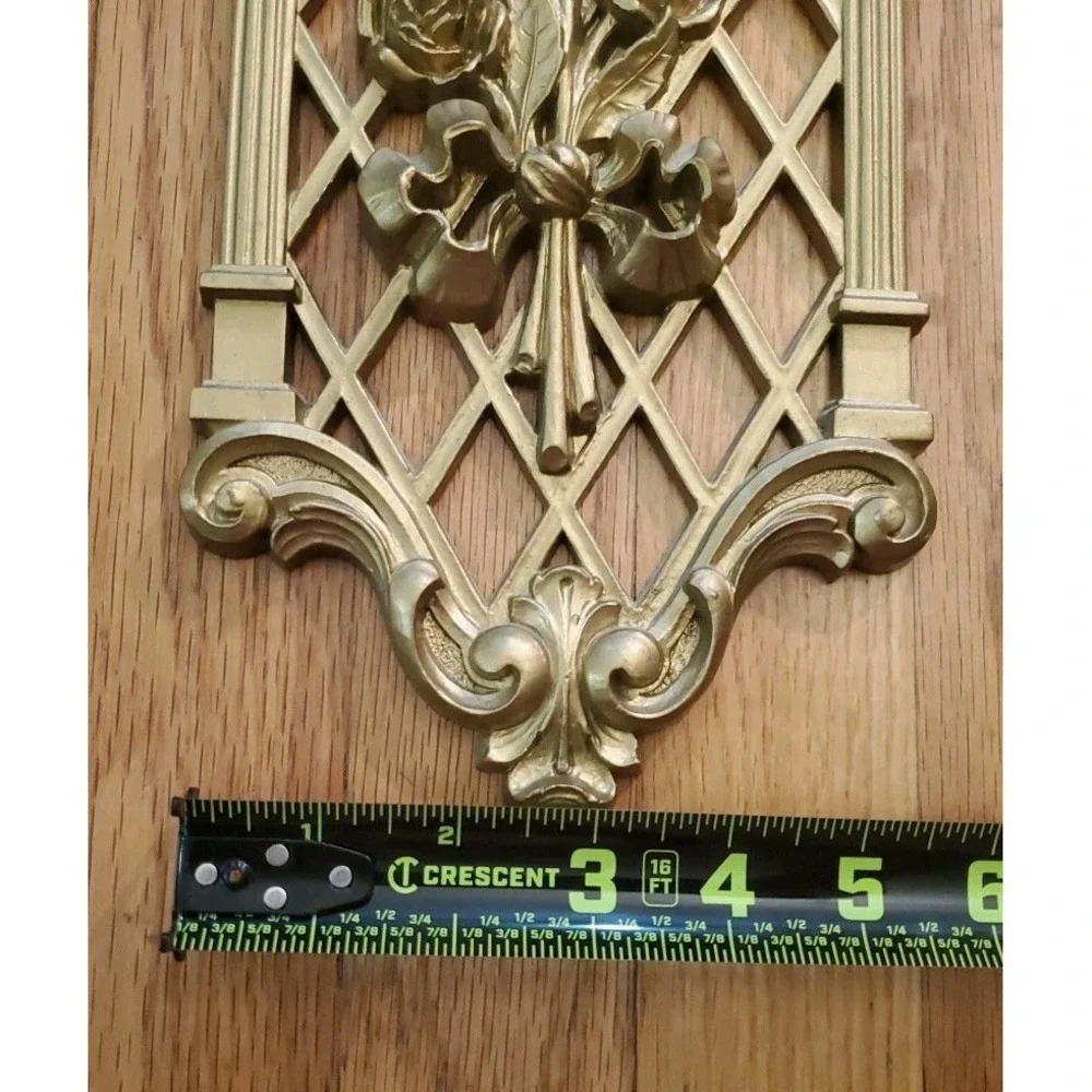Set of 3 Vintage DART INDUSTRIES Gold Wall Hanging Plaques Floral Decor